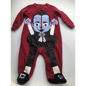 3-6 Month Baby Jumpsuit Frankenstein Red Halloween Jumper